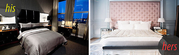  His  and Hers  Feminine and Masculine Bedrooms That Make a 