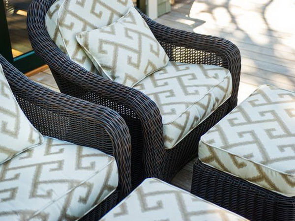 patio furniture on the outside deck