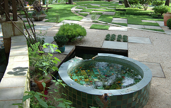 Artistic garden pond