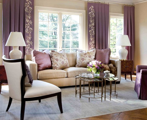 Beige and purple living space