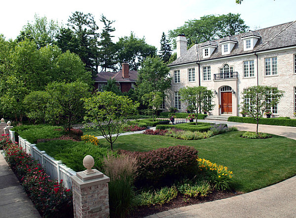 Charming manicured front yard