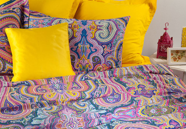 Colorful paisley bedding