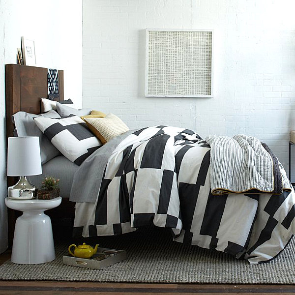 Crisp striped bedding