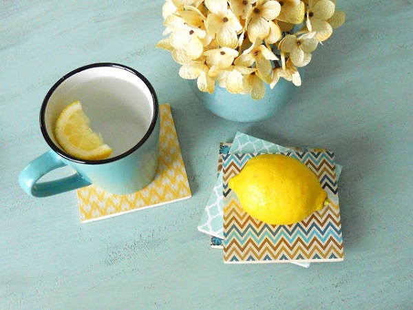 DIY wallpaper coasters