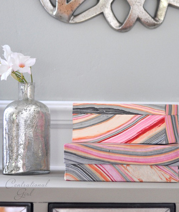 Decorative wallpaper storage boxes