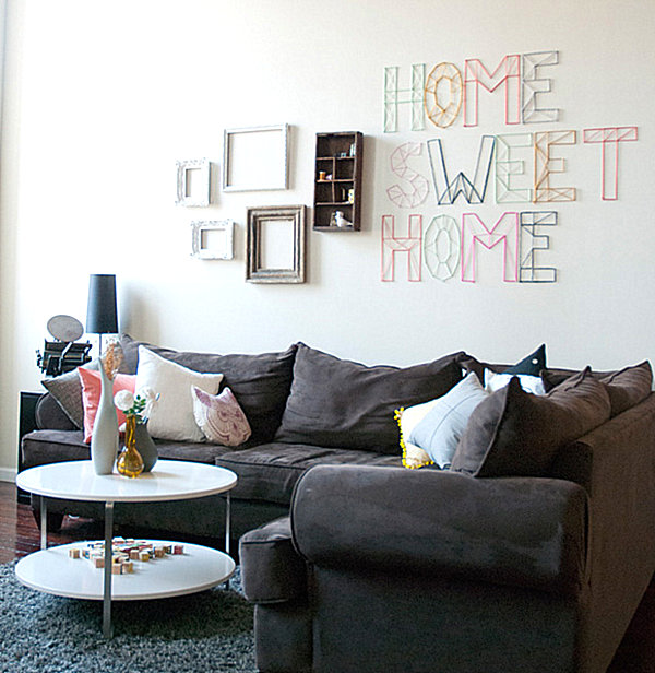 Home Sweet Home DIY yarn art