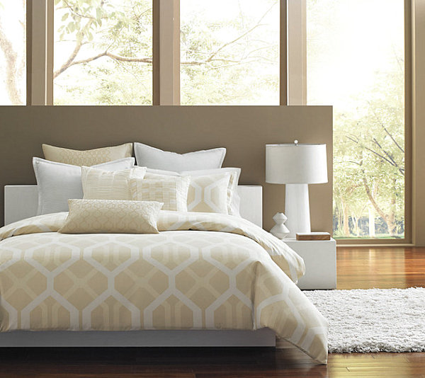 Luxury bedding in a modern bedroom