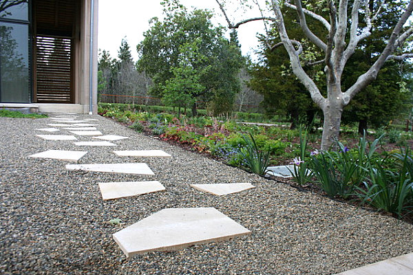 Modern gravel pathway