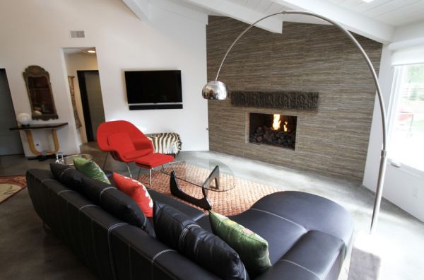 Modern living room combines the Arco with Noguchi table!