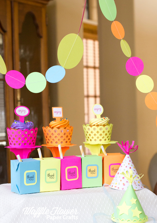 Neon garland with matching party favors