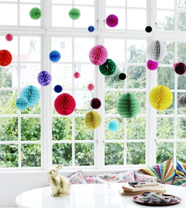 Paper honeycomb hanging decorations