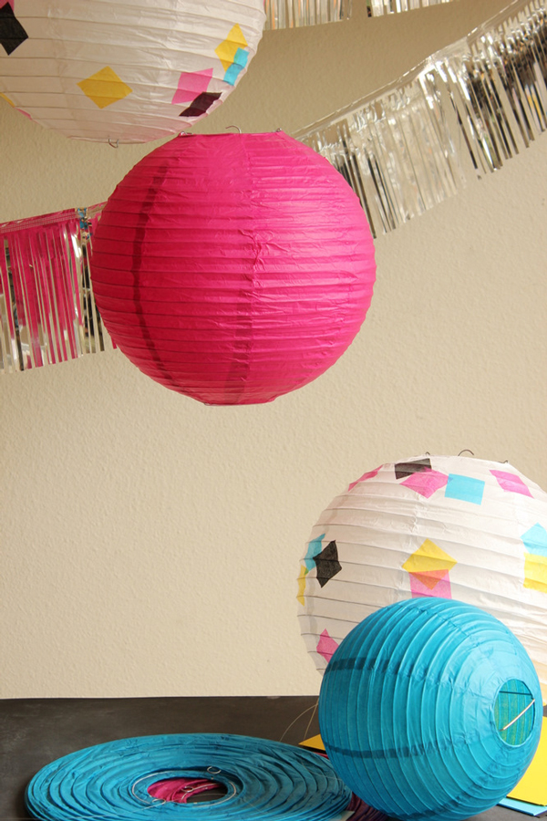 Paper lantern DIY with geometric design