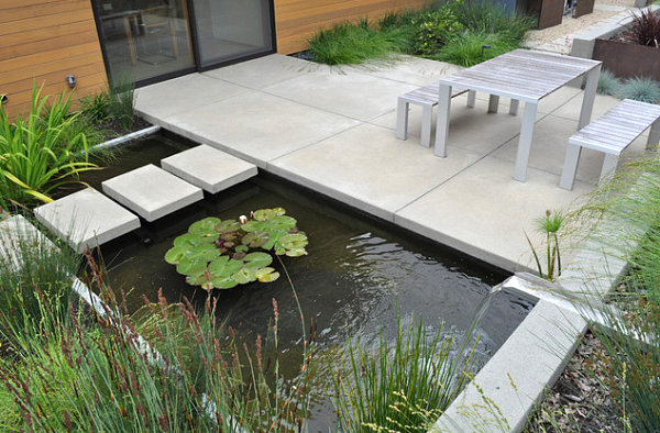 Pond with stepping stones