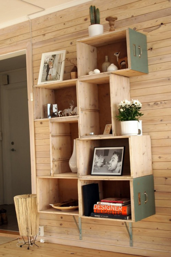 Repurposed drawer shelving DIY