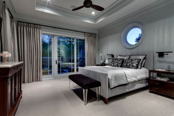 Silver and gray seem to be a popular color scheme for the contemporary bedroom