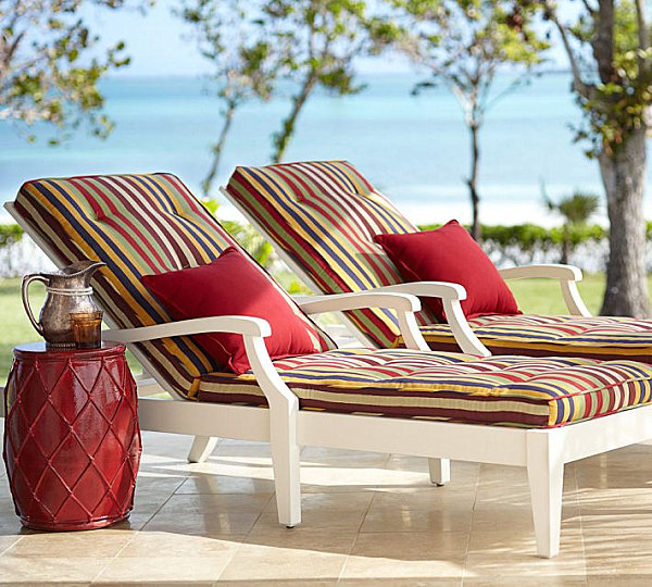 striped patio cushions