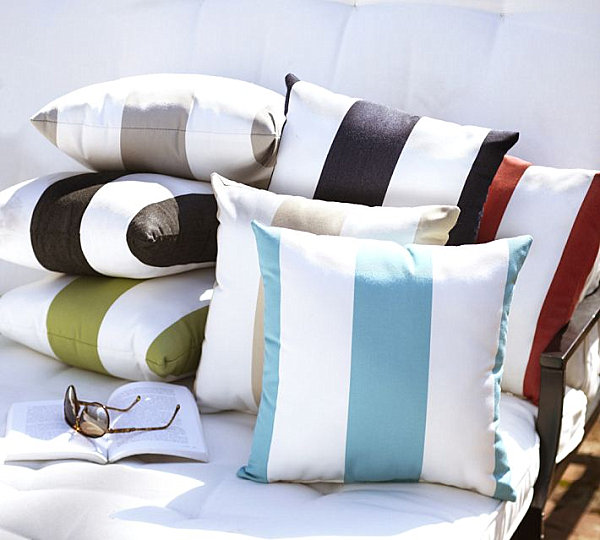 Striped indoor and outdoor pillows