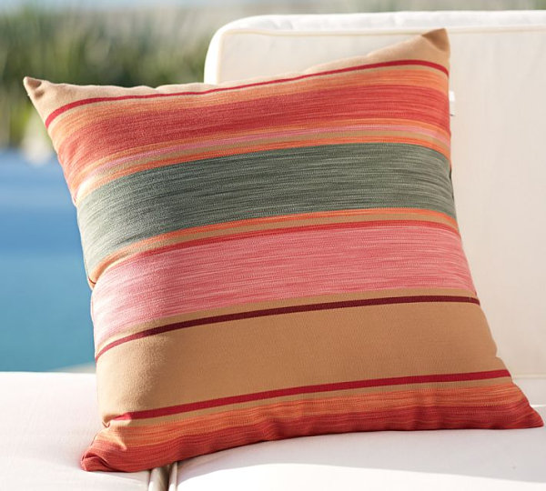 Striped indoor-outdoor pillow