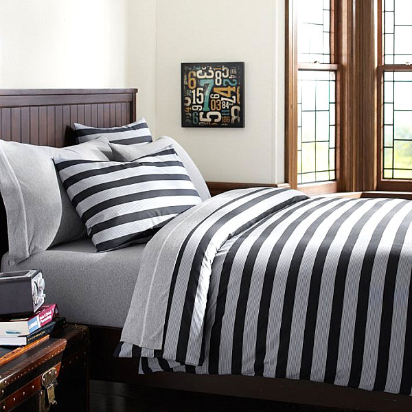 Striped twin duvet cover