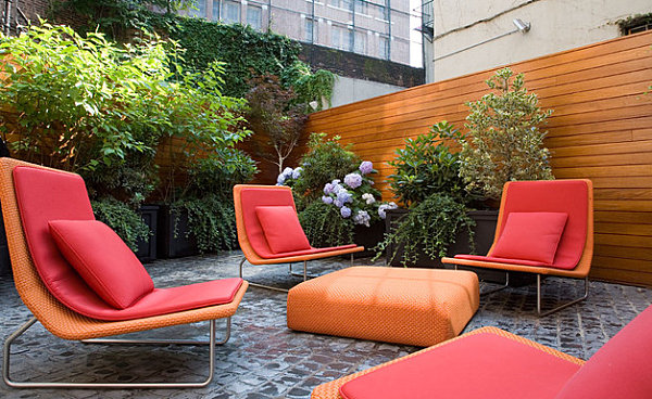 Vibrant outdoor patio seating