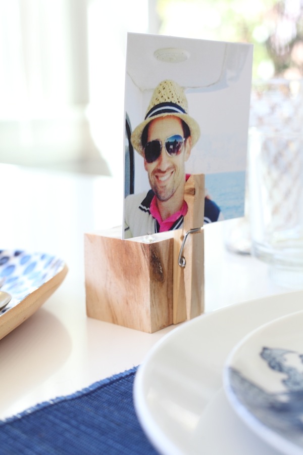 Woodblock place card with photograph DIY