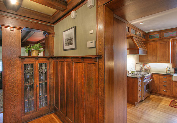 Wooden detailing in a historical kitchen