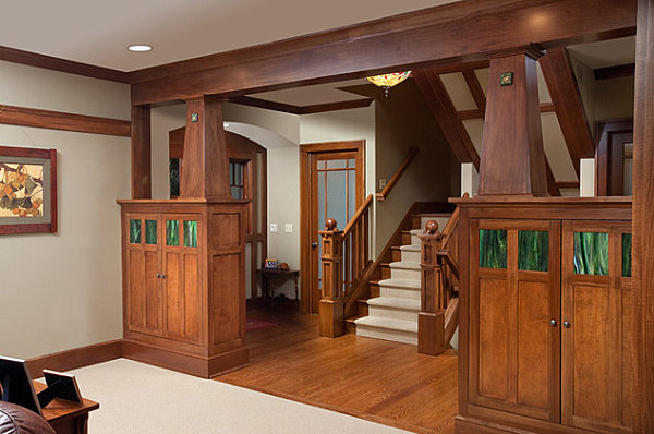 Wooden Detailing In The Interior Of A Craftsman Home 