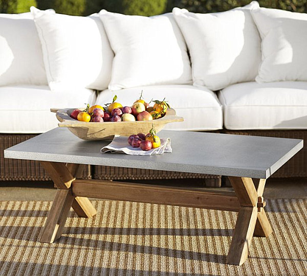 Zinc top coffee table