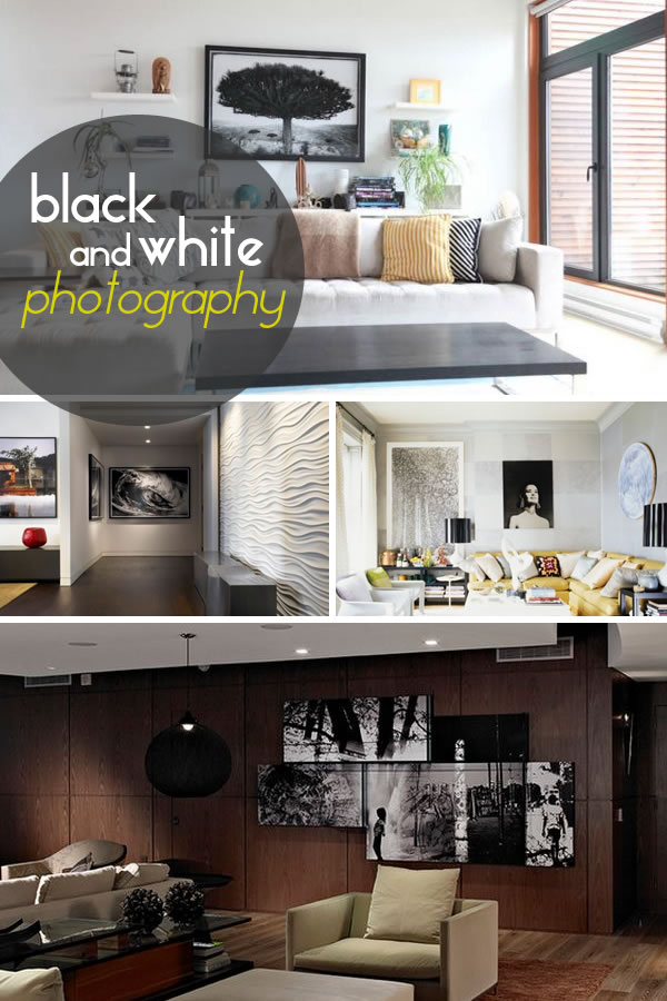 How to decorate with black and white photographs