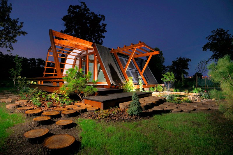 night view - self-sustainable house