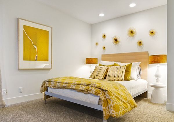 Bedroom that is all about the lustrous yellow metal