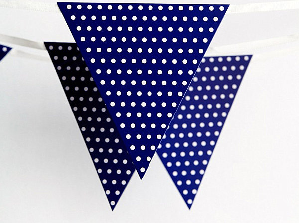 Blue polka dot flag banner