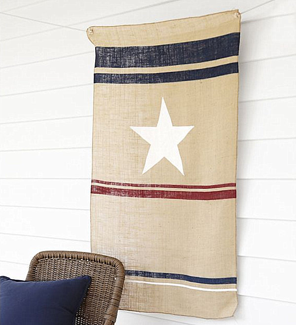 Burlap 4th of July flag