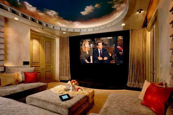 Celestial is the only word to describe the ceiling of this home theater