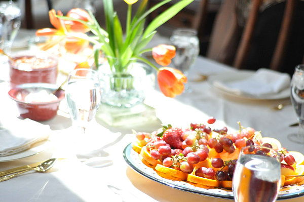 Colorful brunch table