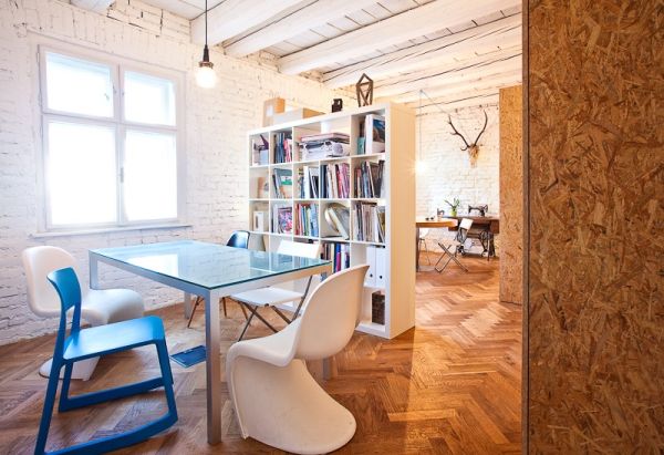 Colorful decor brings in a Scandinavian style to the office