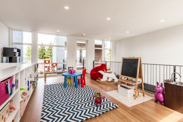 Colorful kids' playroom on the top level