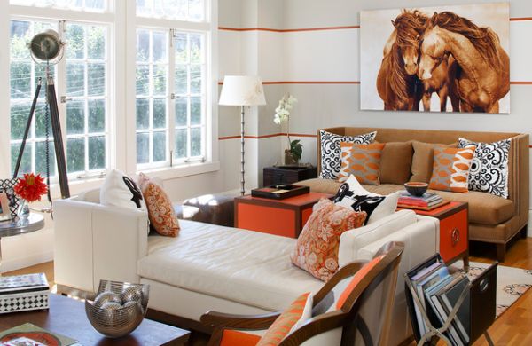 Contemporary living room with an ergonomic daybed in white