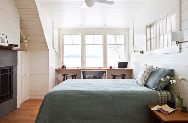 Cool Scandinavian style seem appropriate for compact attic bedrooms