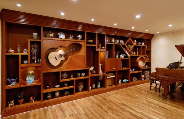 Custom wall unit that allows you to display your own musical inclinations!