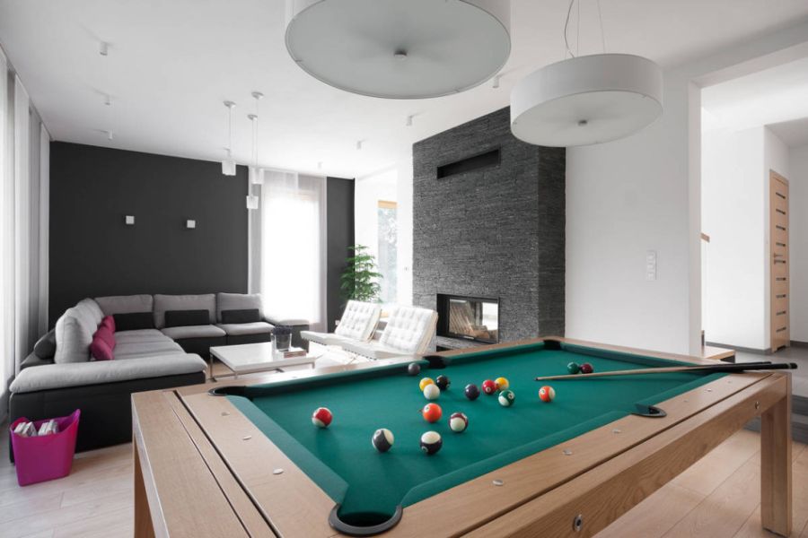 Dining table doubles up as pool table