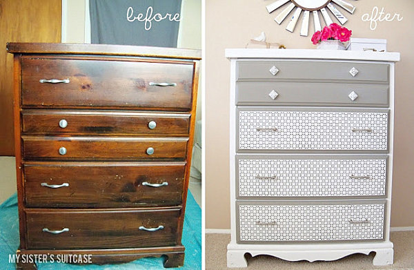 Dresser makeover with sheet metal