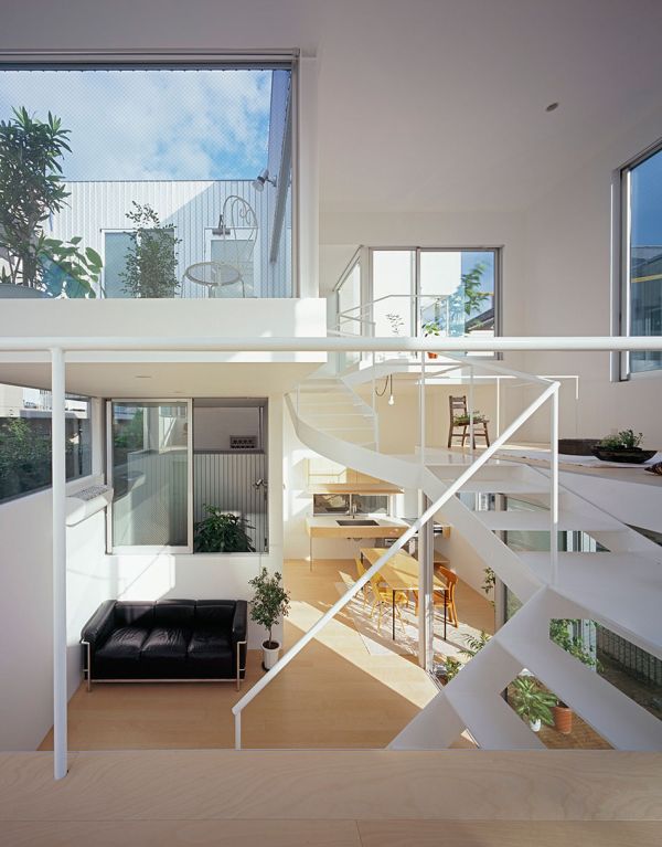 Elegant staircase in white