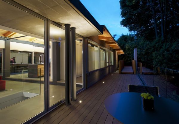 Floor to ceiling glass windows at the Southlands Residence