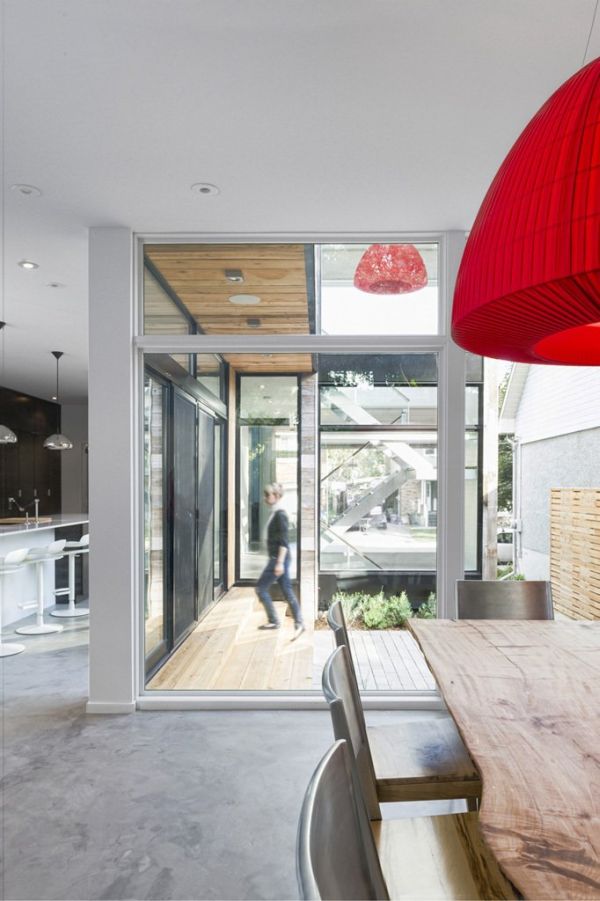 Floor-to-ceiling glass windows in the Zen Barn