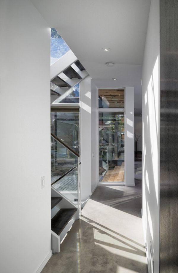 Glass windows allow ample natural light