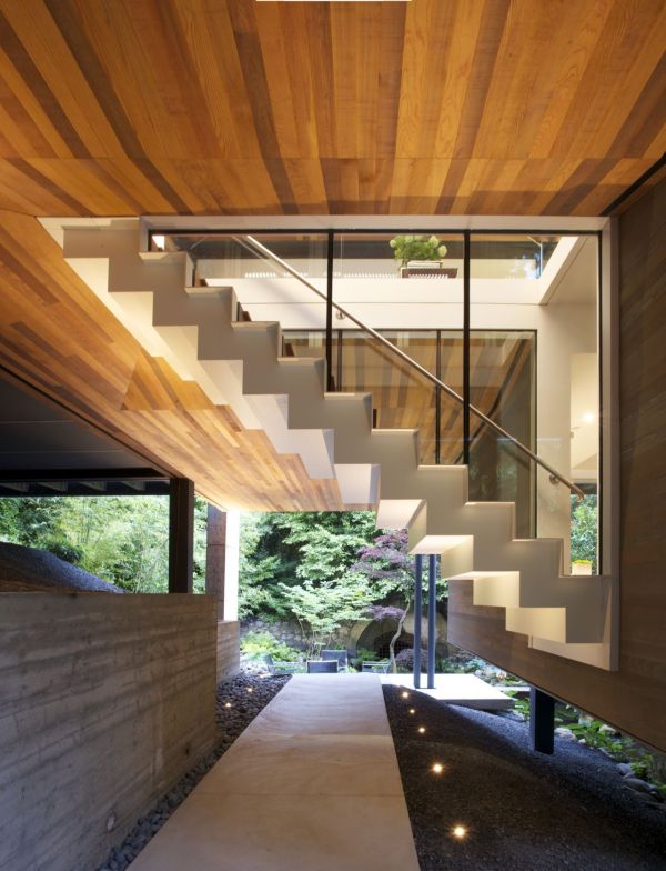 Gorgeous staircase leads to the top level