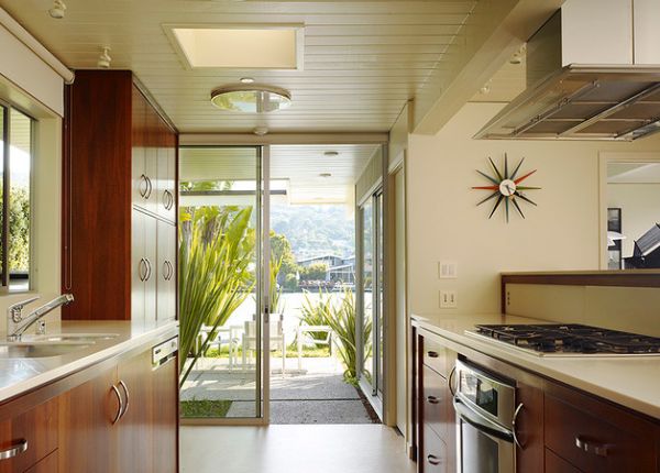 Iconic Nelson Sunburst Clock above the kitchen counter