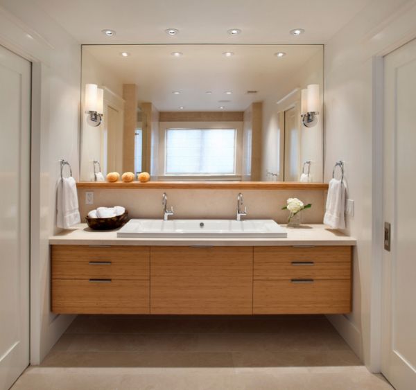 Illuminate the vanity area with recessed lighting