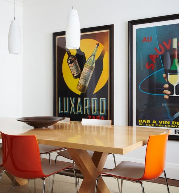 Large and neatly framed posters exude a sleek and modern vibe